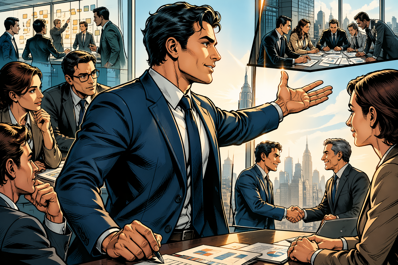 顧客トラブルを対応するサラリーマン