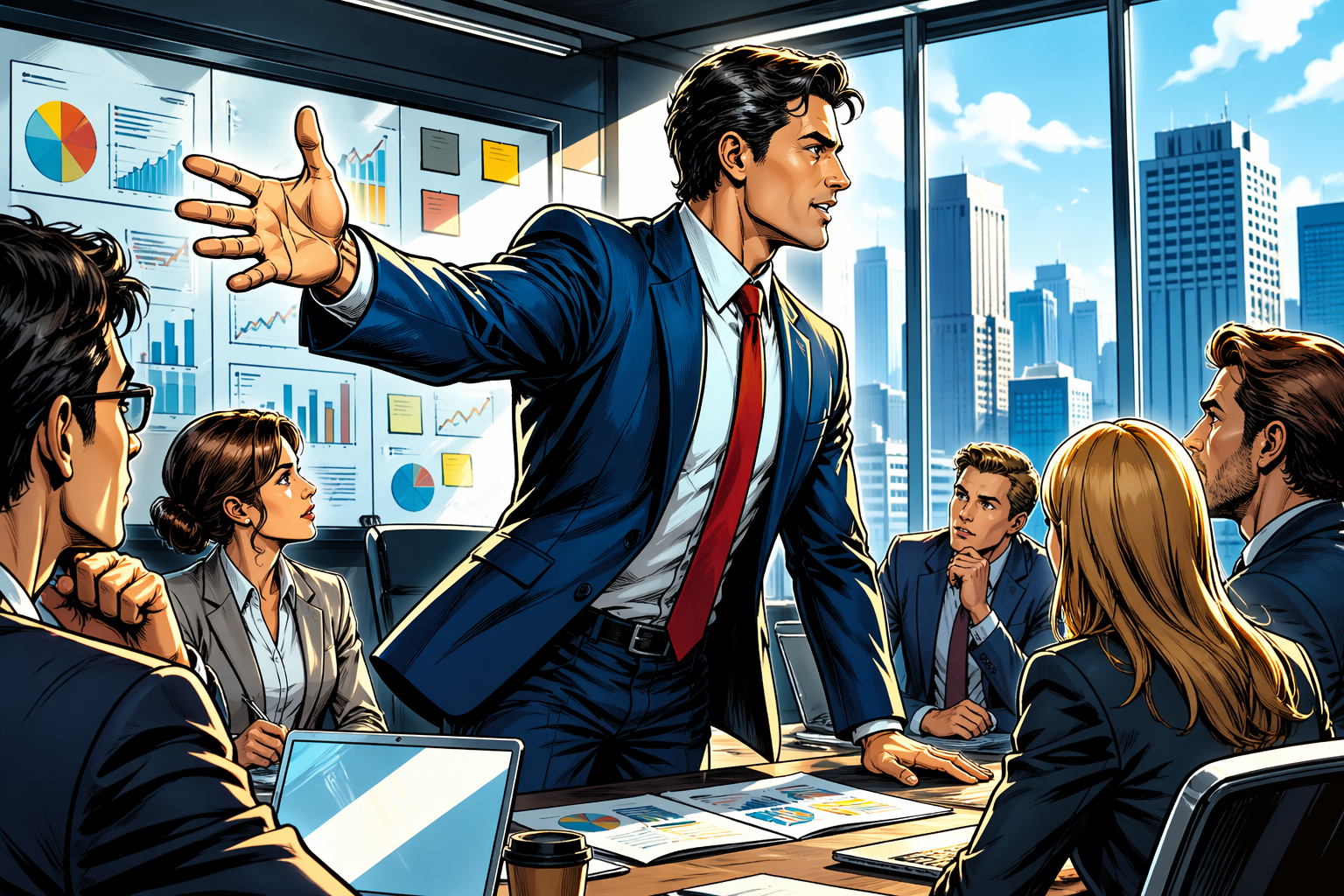 社内トラブルを対応する上司とメンバー