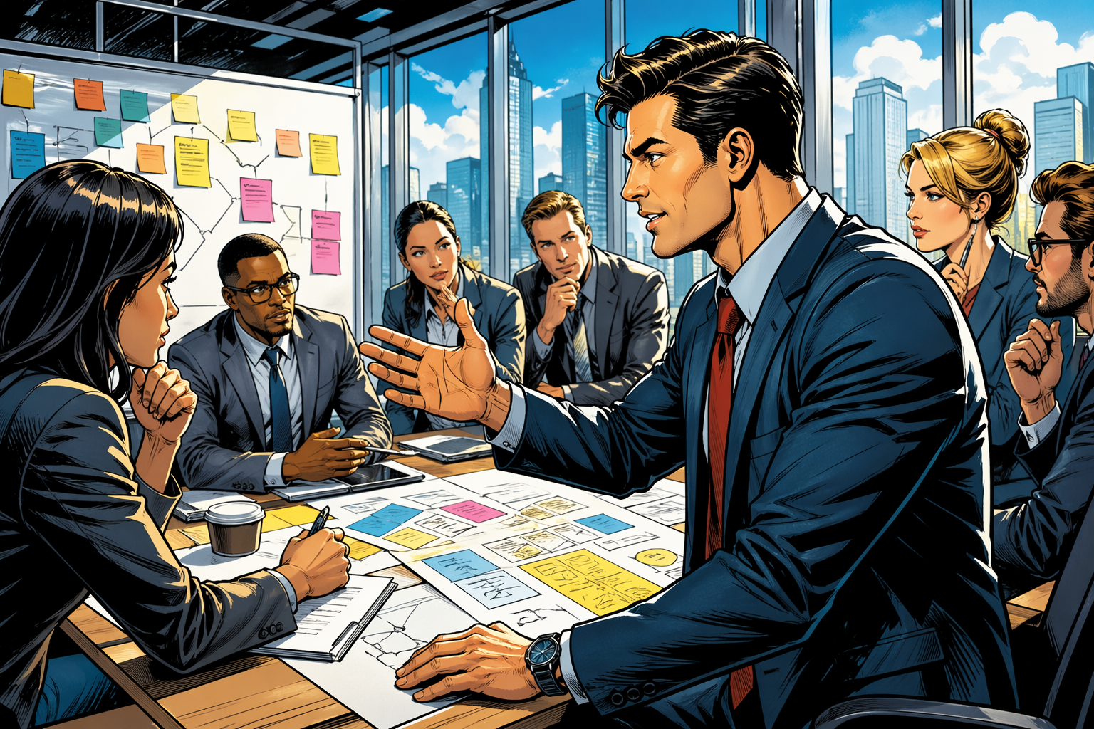 社員と問題把握と問題解決を議論する係長