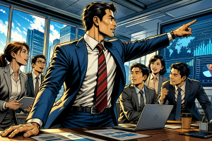 メンバーに指示を出すリーダー