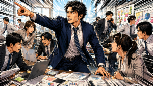 方針をメンバーに説明して理解してもらうリーダー